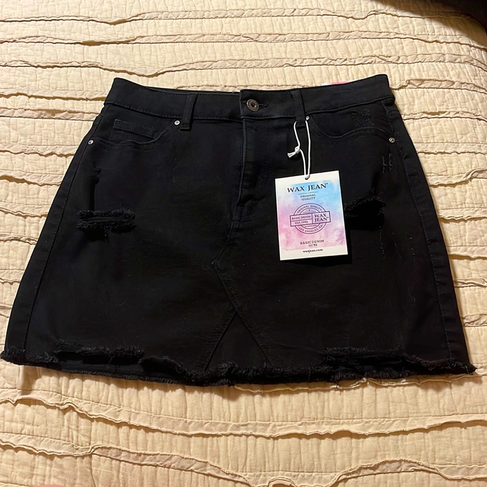 Black Denim Skirt